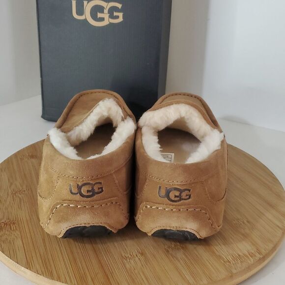 UGG Ascot Slipper Chestnut Suede Wool Comfort Loafer Men's US 10 New - Picture 6 of 13